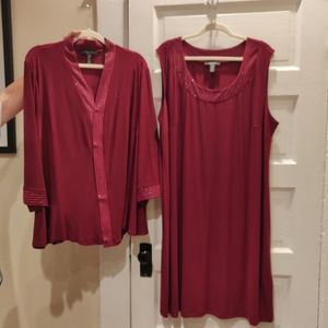 R&M Richards burgundy dress set